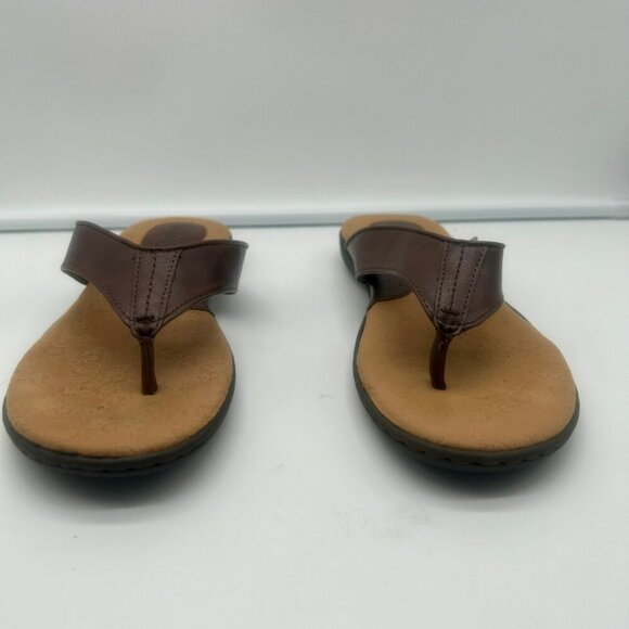 B.O.C. Thong Sandal Flip Flop Women 8 Brown Slip On Cushioned Footbed Walking - Picture 3 of 10
